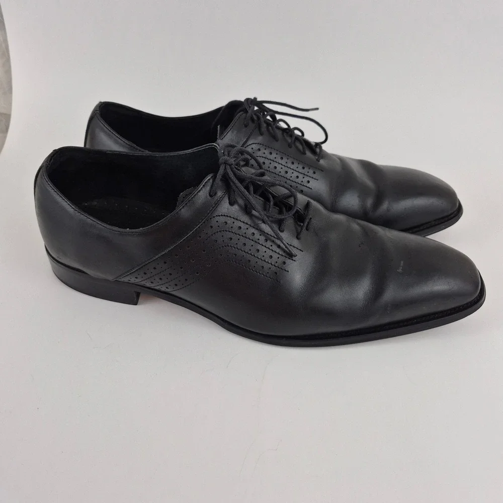 Stacy Adams Men's 25585-001 Black Leather Perforated Oxford Dress Shoes Size 13M